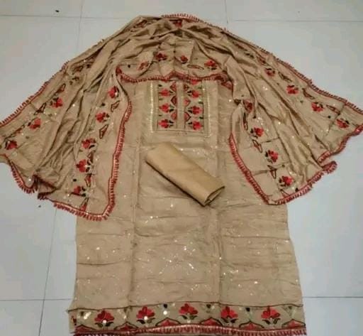 Cotton chanderi silk gota patti suit for women