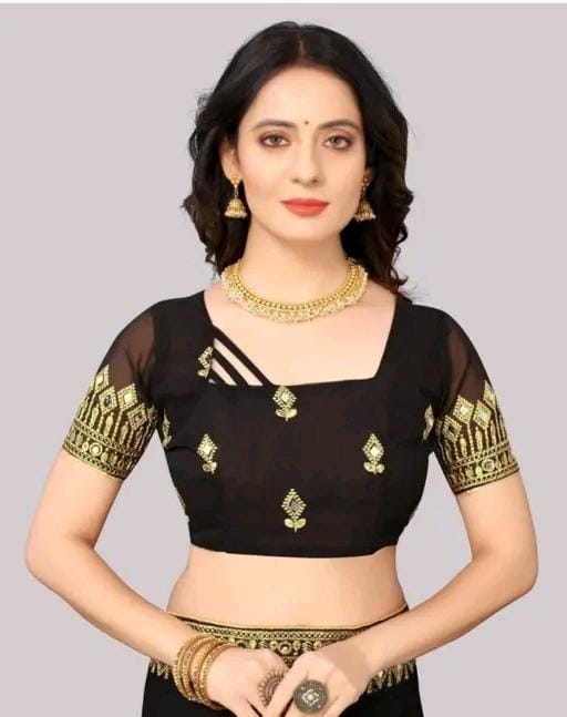 Embroidery mirror saree