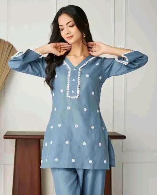 Cotten slub coord set