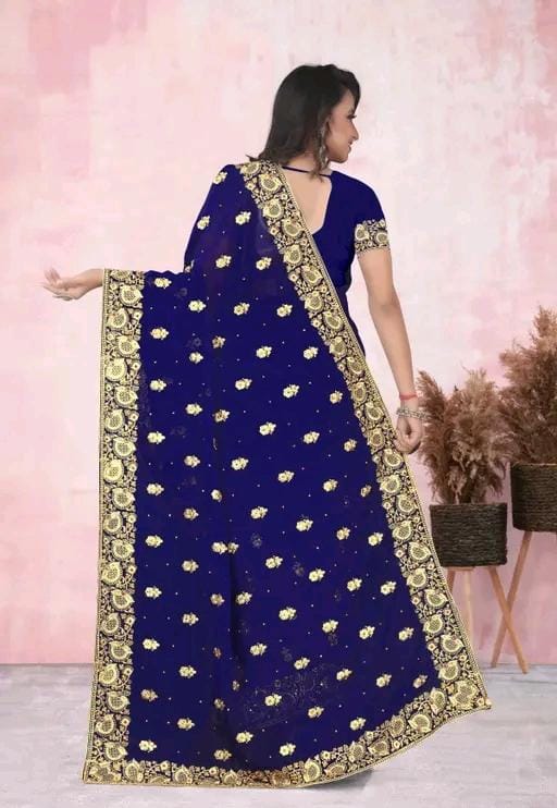 Heavy work with full diamond (stone)handwork saree