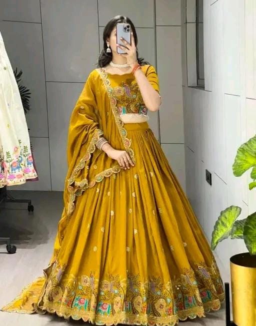 Fancy work lehenga choli