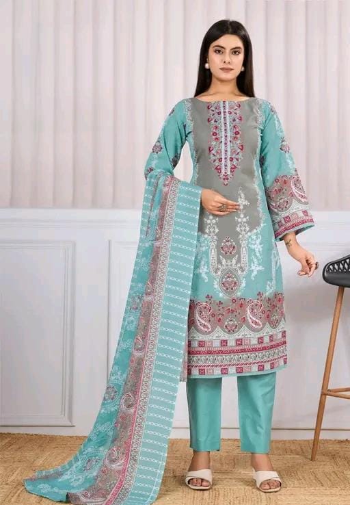 Ranisati's women's cambric suit set digital print kurta with dupatta