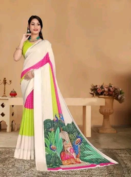 Export quality georgette satin border bollywood saree