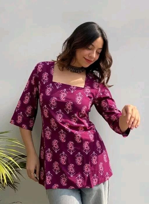 Printed short kurta