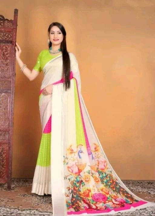 Export quality georgette satin border bollywood saree