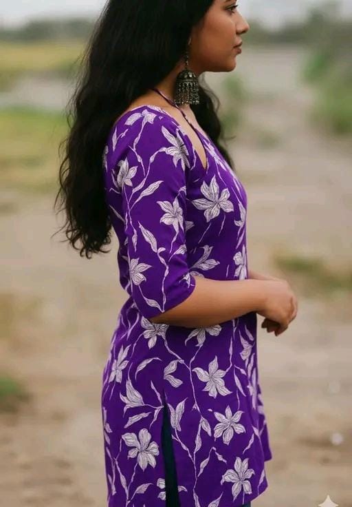 Royon purple short kurti