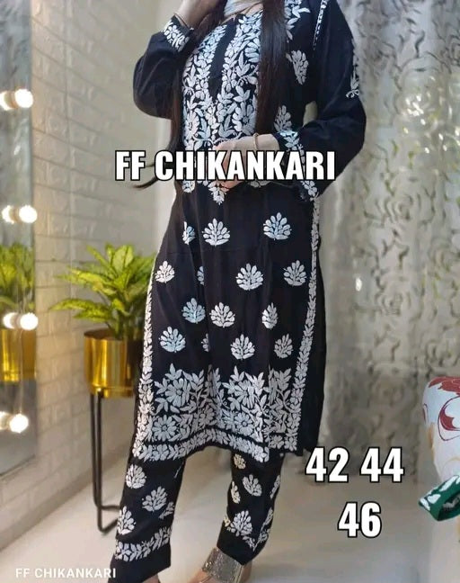 Chikankari kurti and plazoo