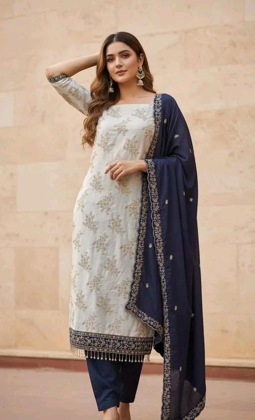 Lavza women classic jeorgette frock plazzo set suit