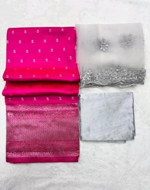 Kanjiveram silk zari lehenga with blouse and net dupatta
