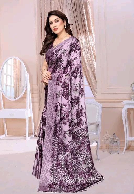 Fany print printed silk saree with blouse