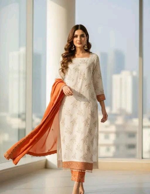Lavza women classic jeorgette frock plazzo set suit