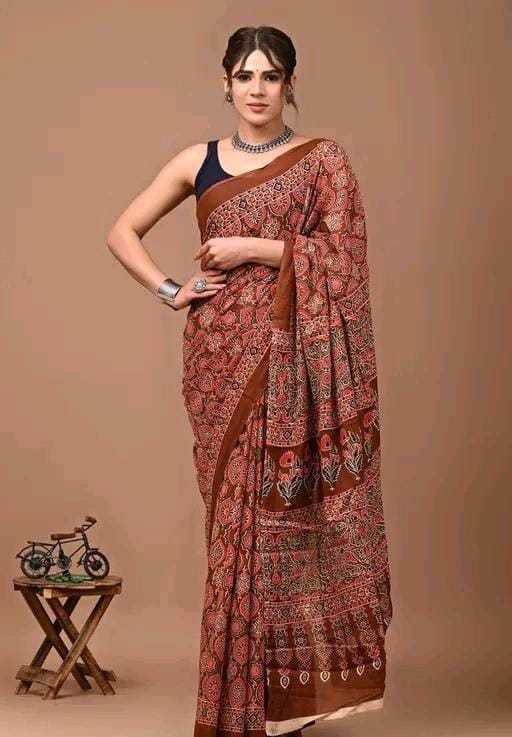 Women jaipuri printed cotten saree