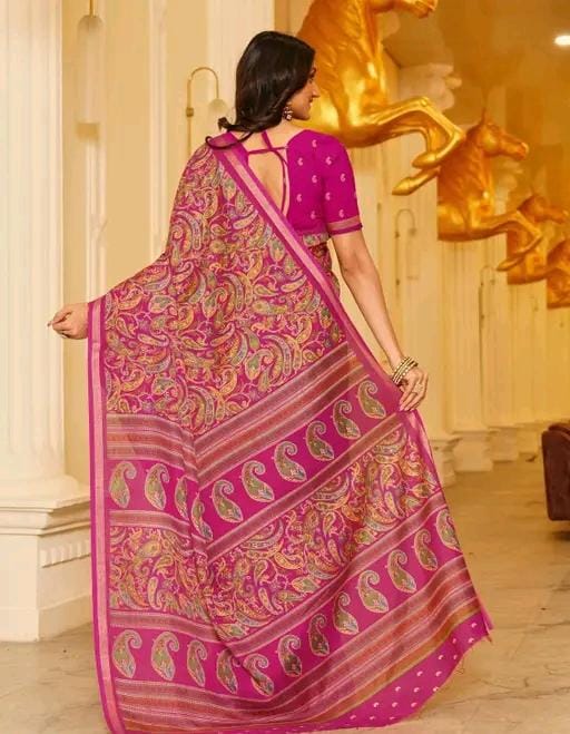 Shirodhari mulmul cotton saree with blouse