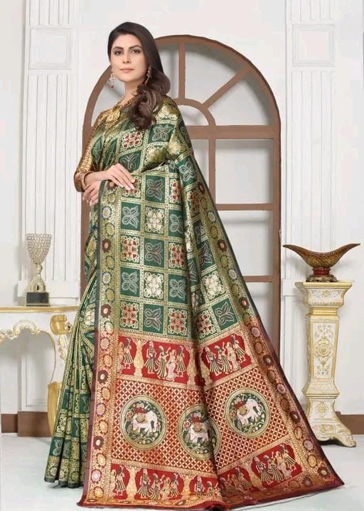 Cotton silk jacquard with blouse