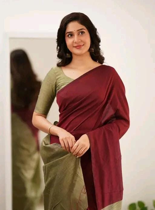 Woven handloom pure cotton saree