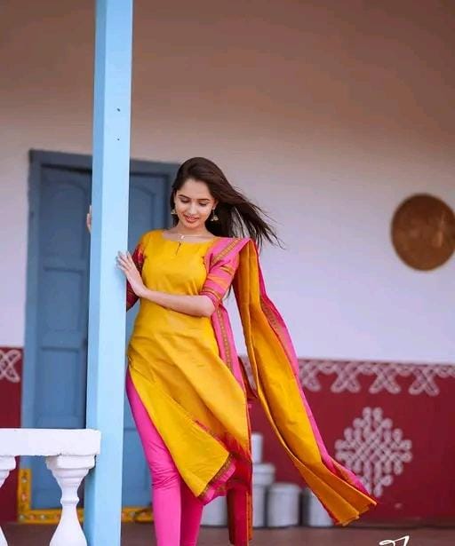 Women's kanchi cotton kurti with dupatta