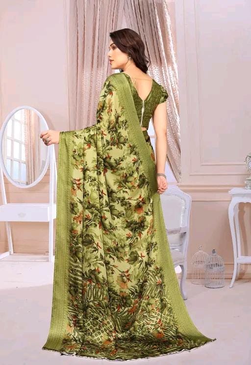 Fany print printed silk saree with blouse