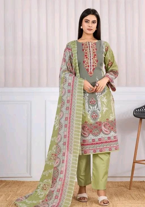 Ranisati's women's cambric suit set digital print kurta with dupatta