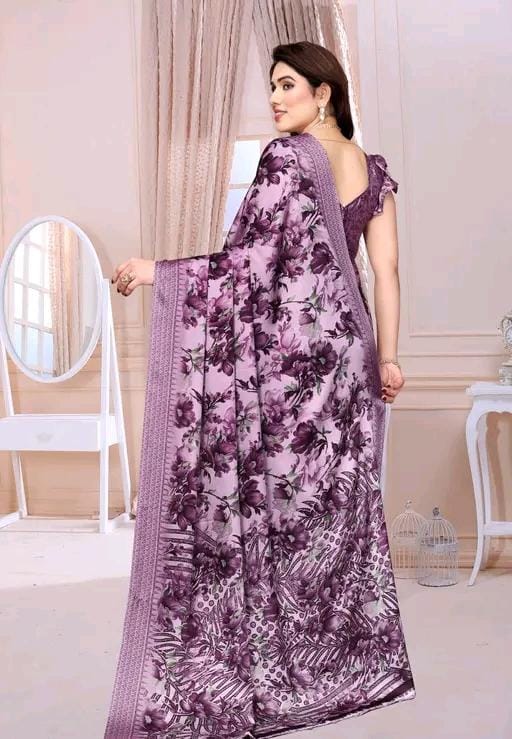 Fany print printed silk saree with blouse