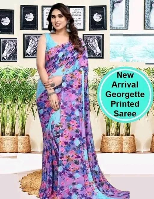Pack of -2best daily wear georgette printed saree