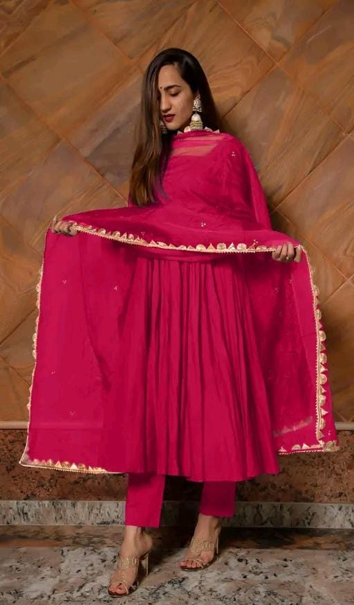 Wedding & party wear pink anarkali dress set