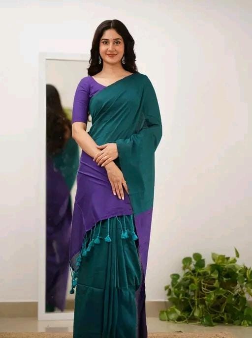Woven handloom pure cotton saree