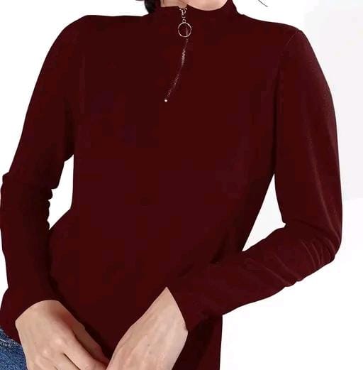 Casual polyester ribbed blend round neck full sleeves stylish