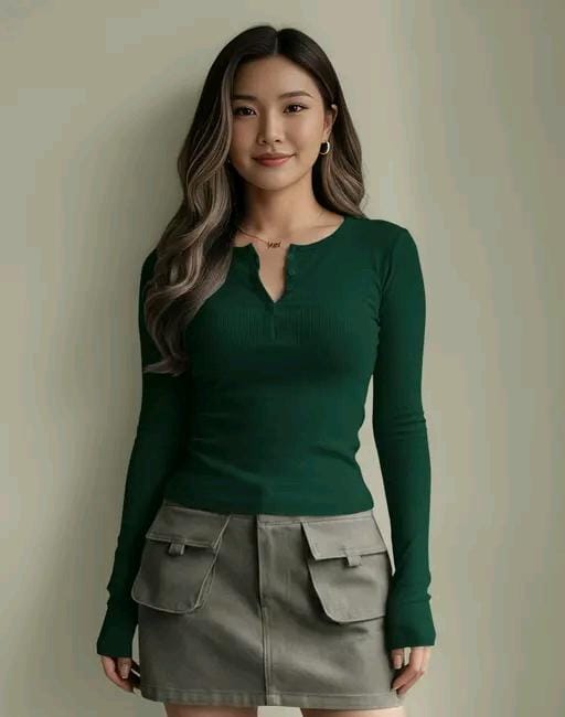 Women blend round neck stylish with top
