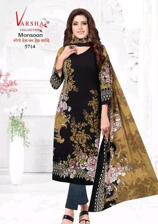 Women crepe fabric frech salwar suit