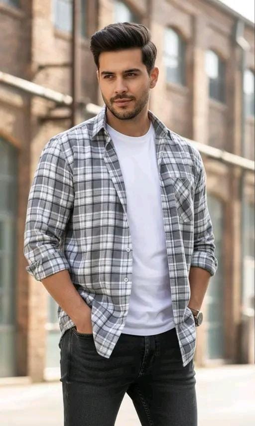 Fancy COTTON CHECKED SHIRT FOR MEN