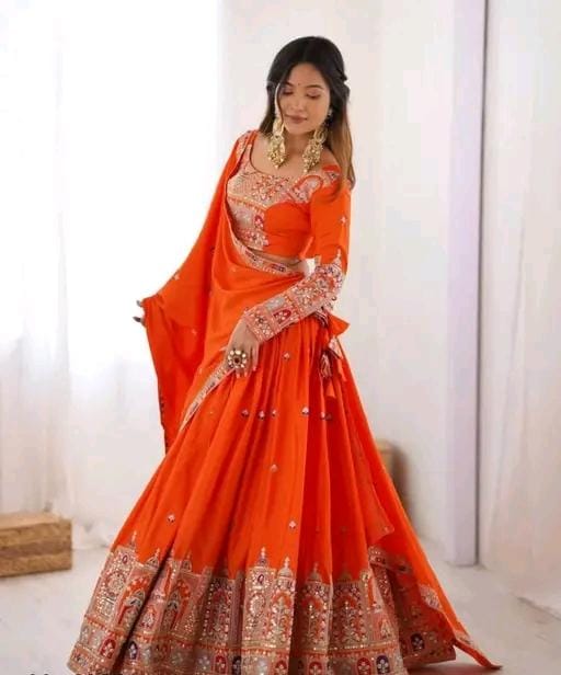 Fancy work lehenga choli