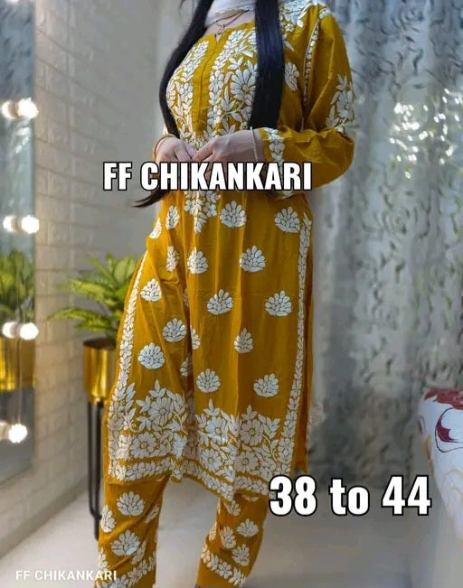 Chikankari kurti and plazoo