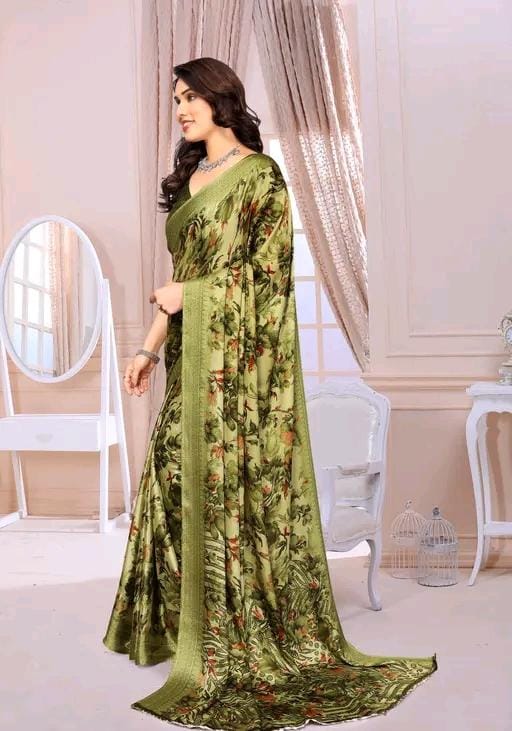 Fany print printed silk saree with blouse