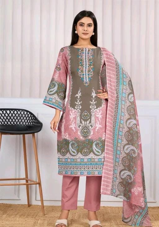 Ranisati's women's cambric suit set digital print kurta with dupatta