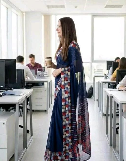 Women georgatte priend saree