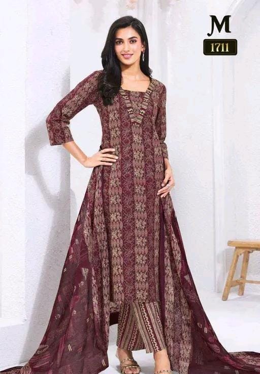 Polyster/crepe fabric women's multi color printed salwar suit