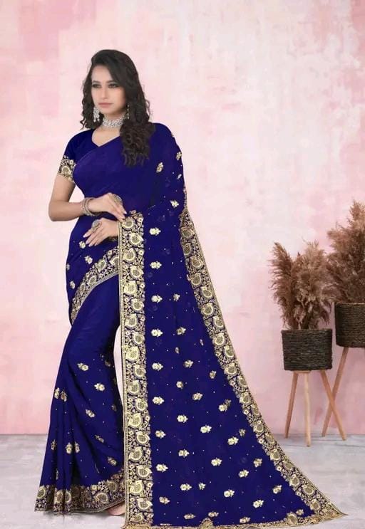 Heavy work with full diamond (stone)handwork saree
