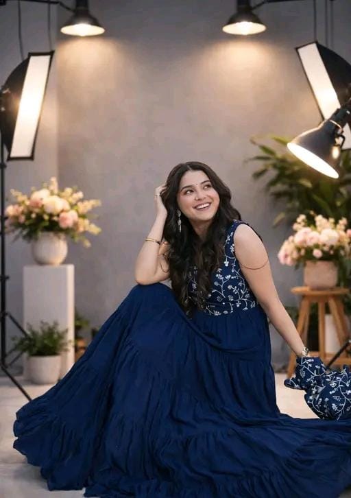 Morpinch blue colour anarkali for women