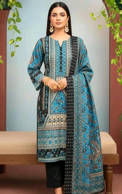 Women's red and black printed cotton suit