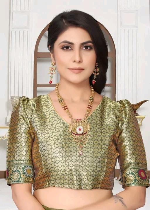 Cotton silk jacquard with blouse