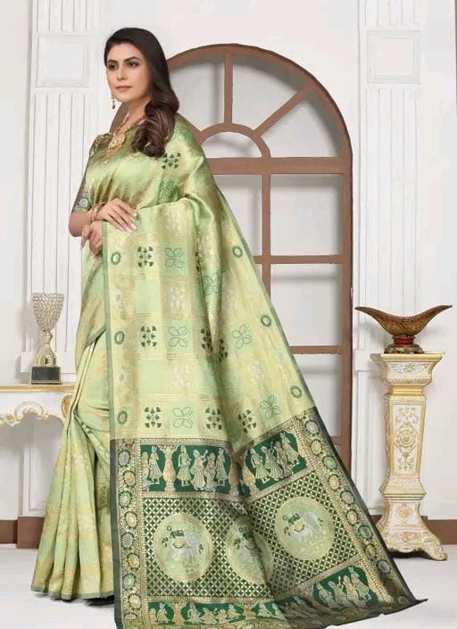 Cotton silk jacquard with blouse
