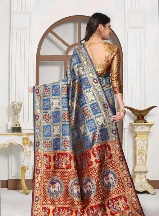 Cotton silk jacquard with blouse