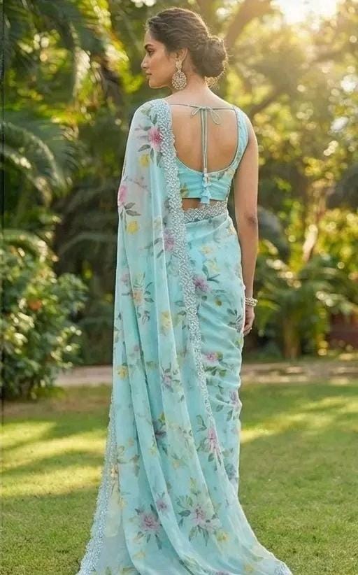 Floral georgerte saree for women