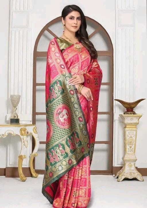 Cotton silk jacquard with blouse