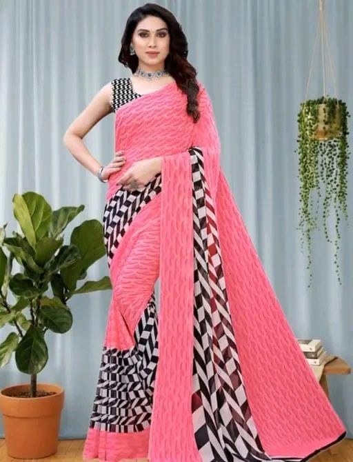Pack of -2best daily wear georgette printed saree