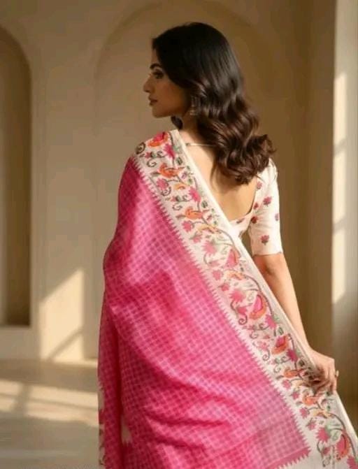 Cotton lilan digital print saree
