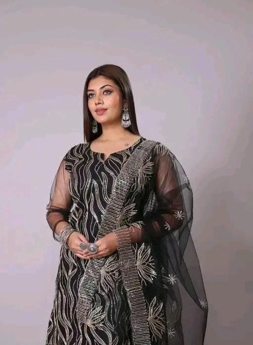Party wear jaipuri designs black colour ne suit