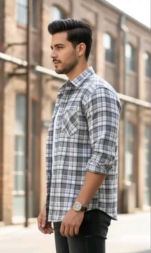 Fancy COTTON CHECKED SHIRT FOR MEN