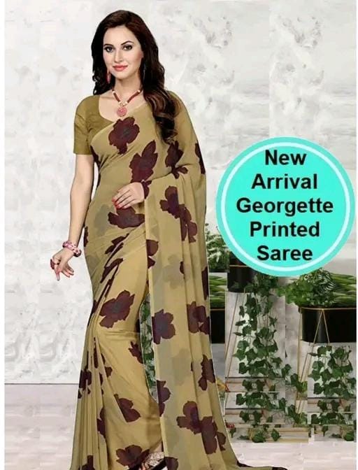 Pack of -2 best daily wear georgette printed saree with blouse