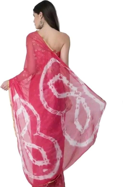 Fashions chiffo  bandhani printed saree with blouse